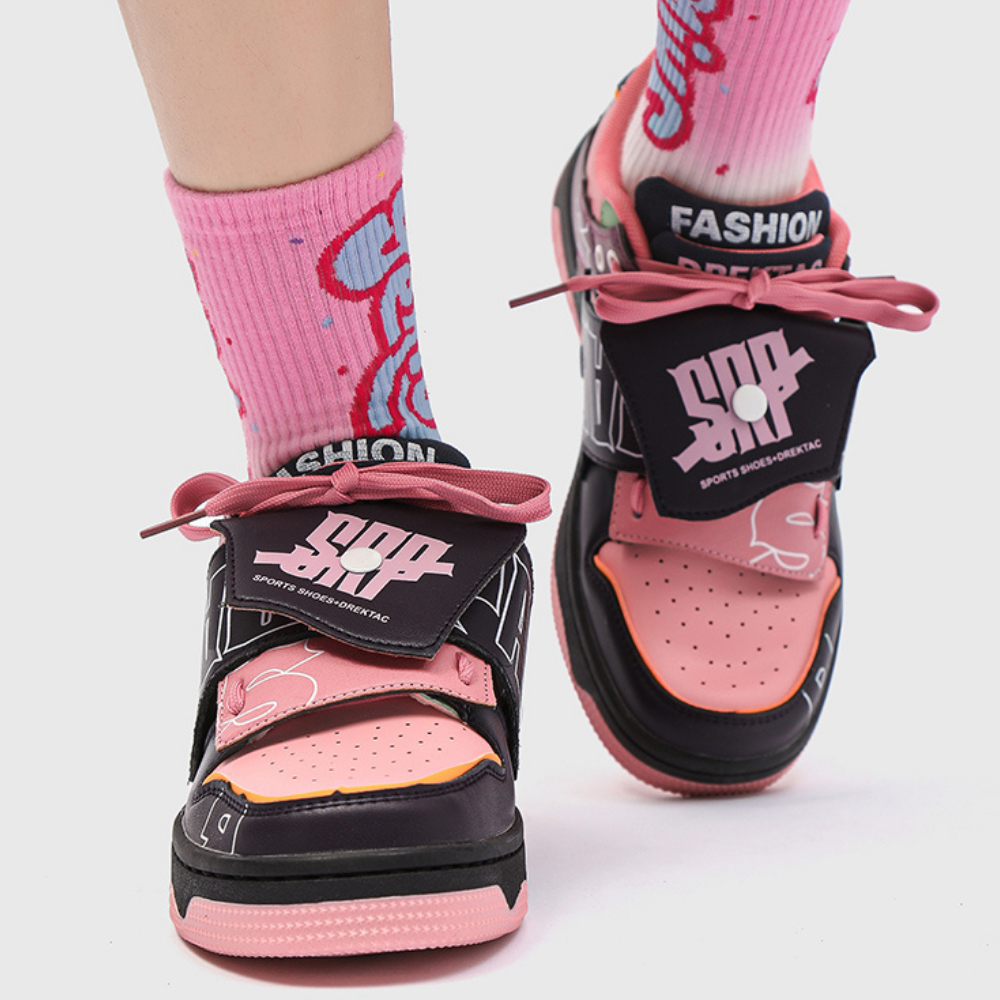 High Street Velcro Letter Contrast Shoes