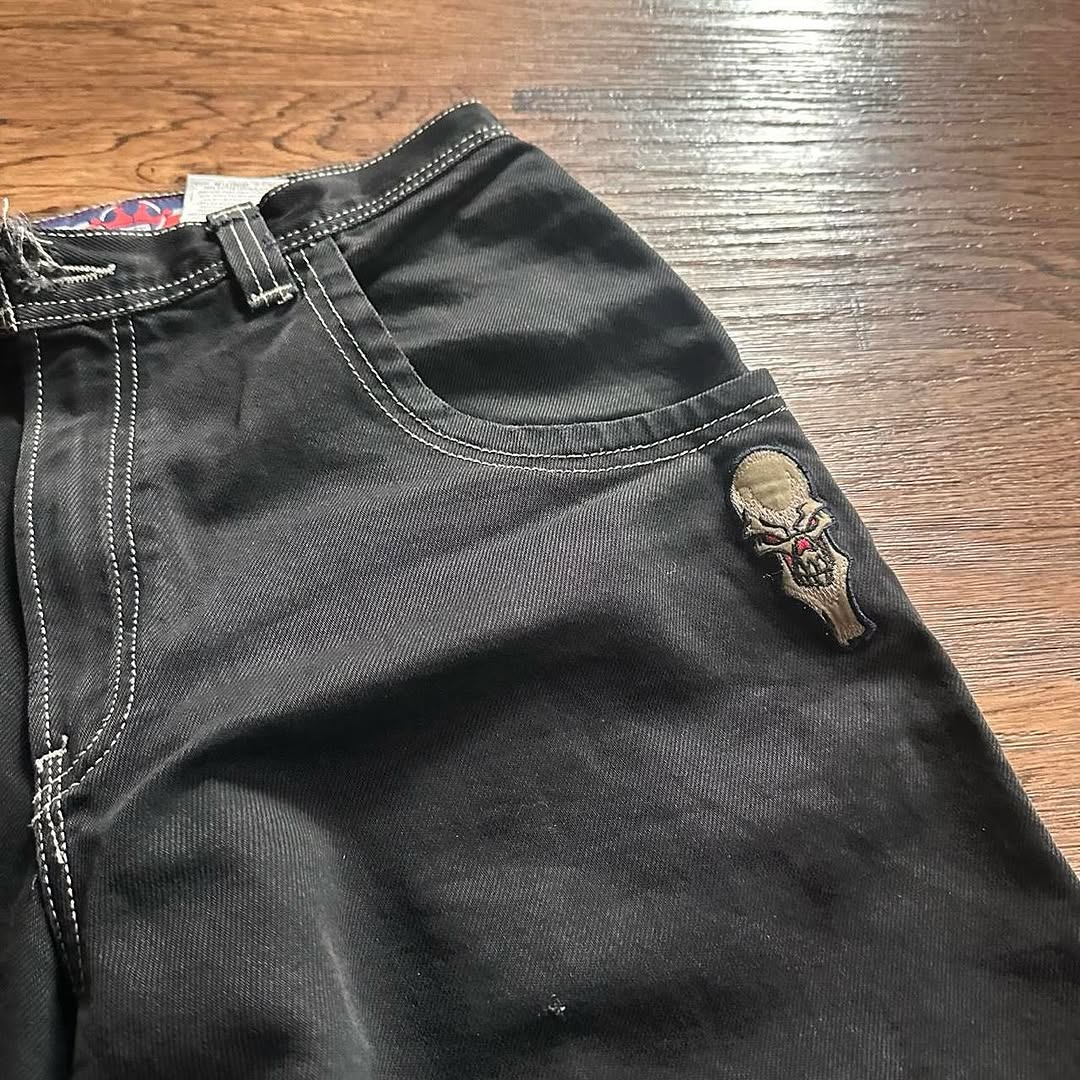 BAGGOUT Vintage Wash Loose Fit Triple Skulls Jeans