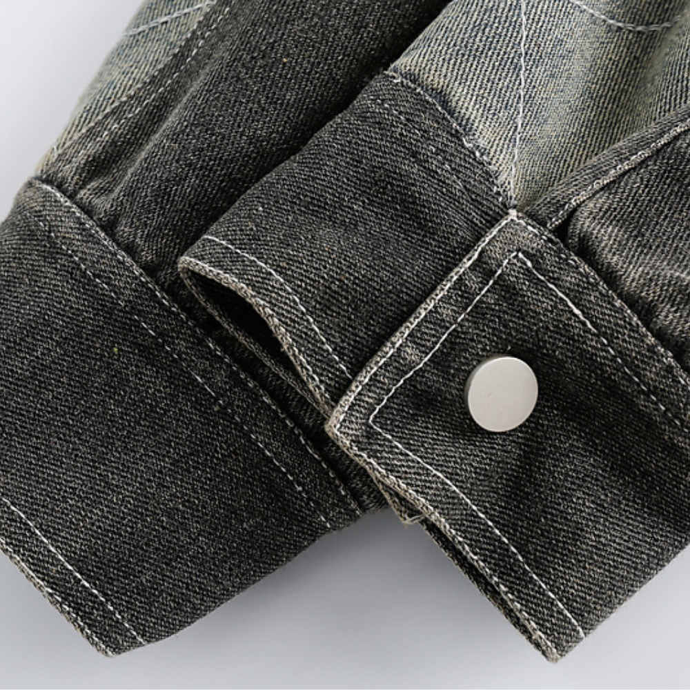 Motorcycle Patchwork Denim Jacket