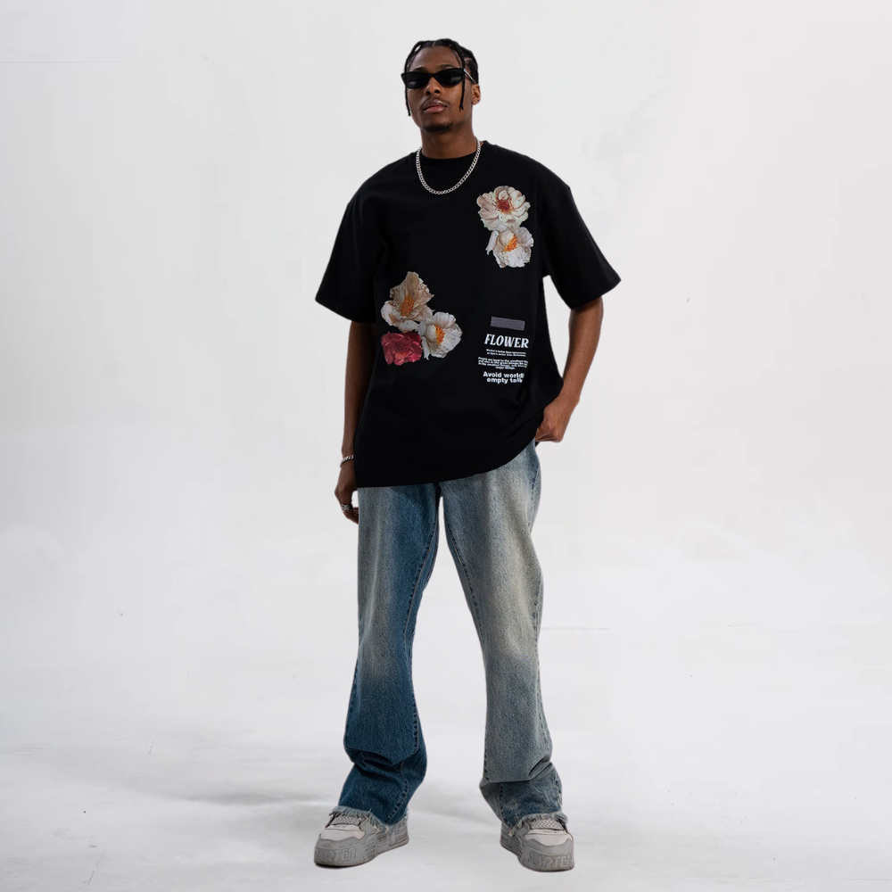 Realistic Flower Letters T-Shirt