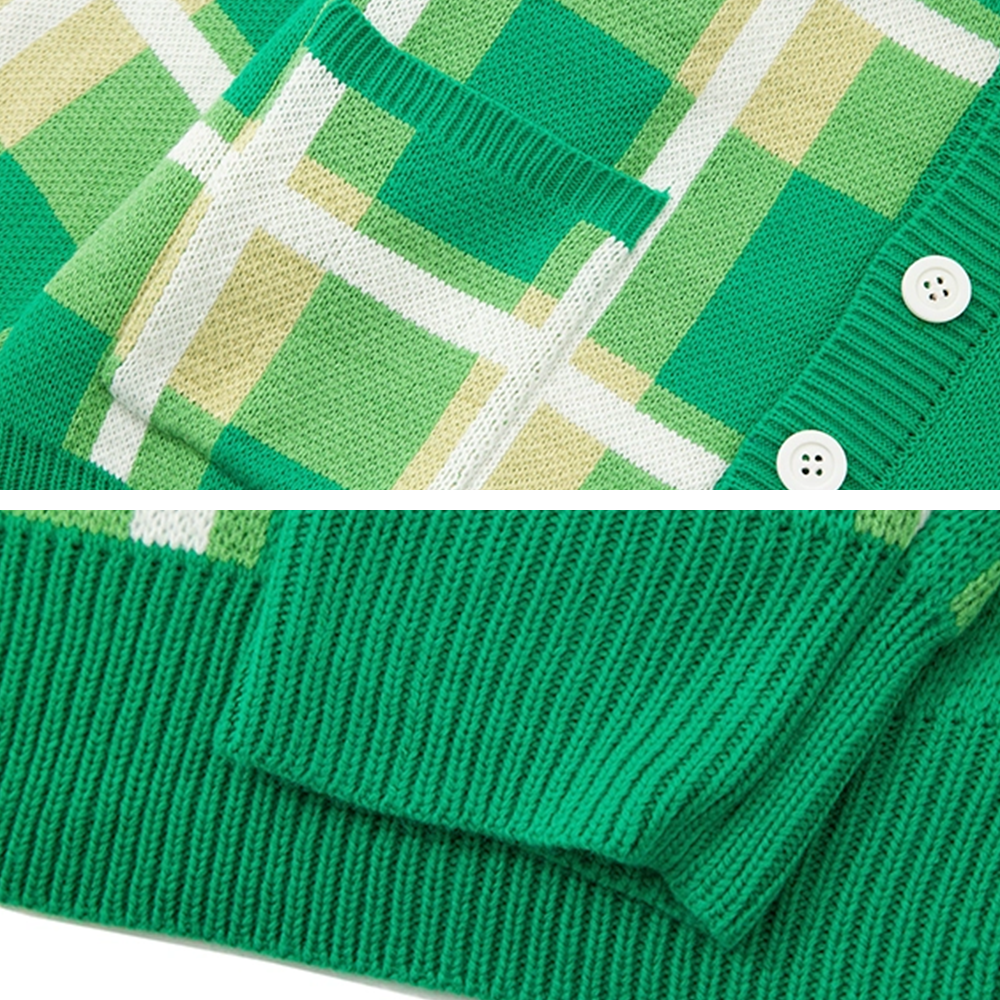 Sun Doll Plaid Cardigan Sweater