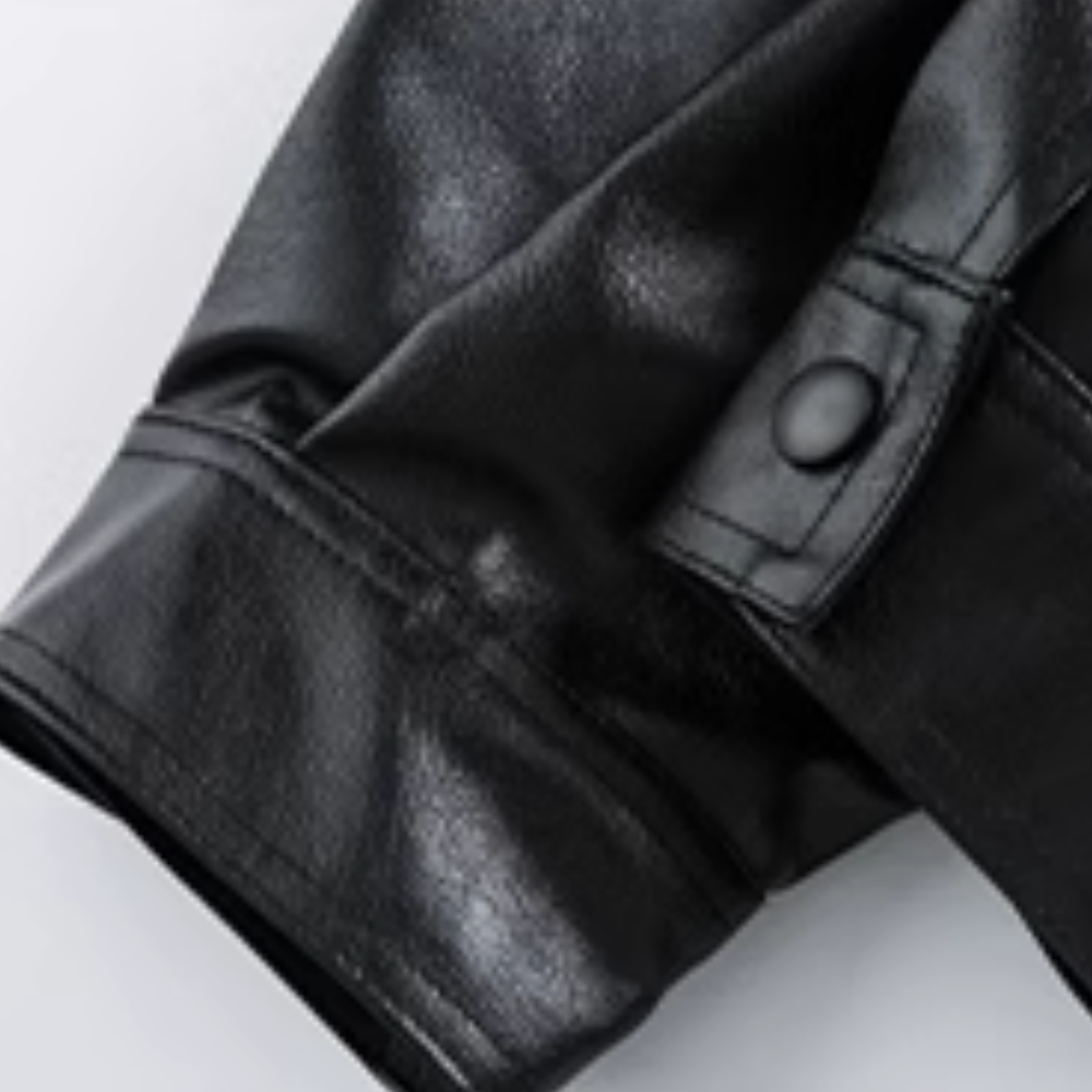 Street Black Lapel Biker Jacket