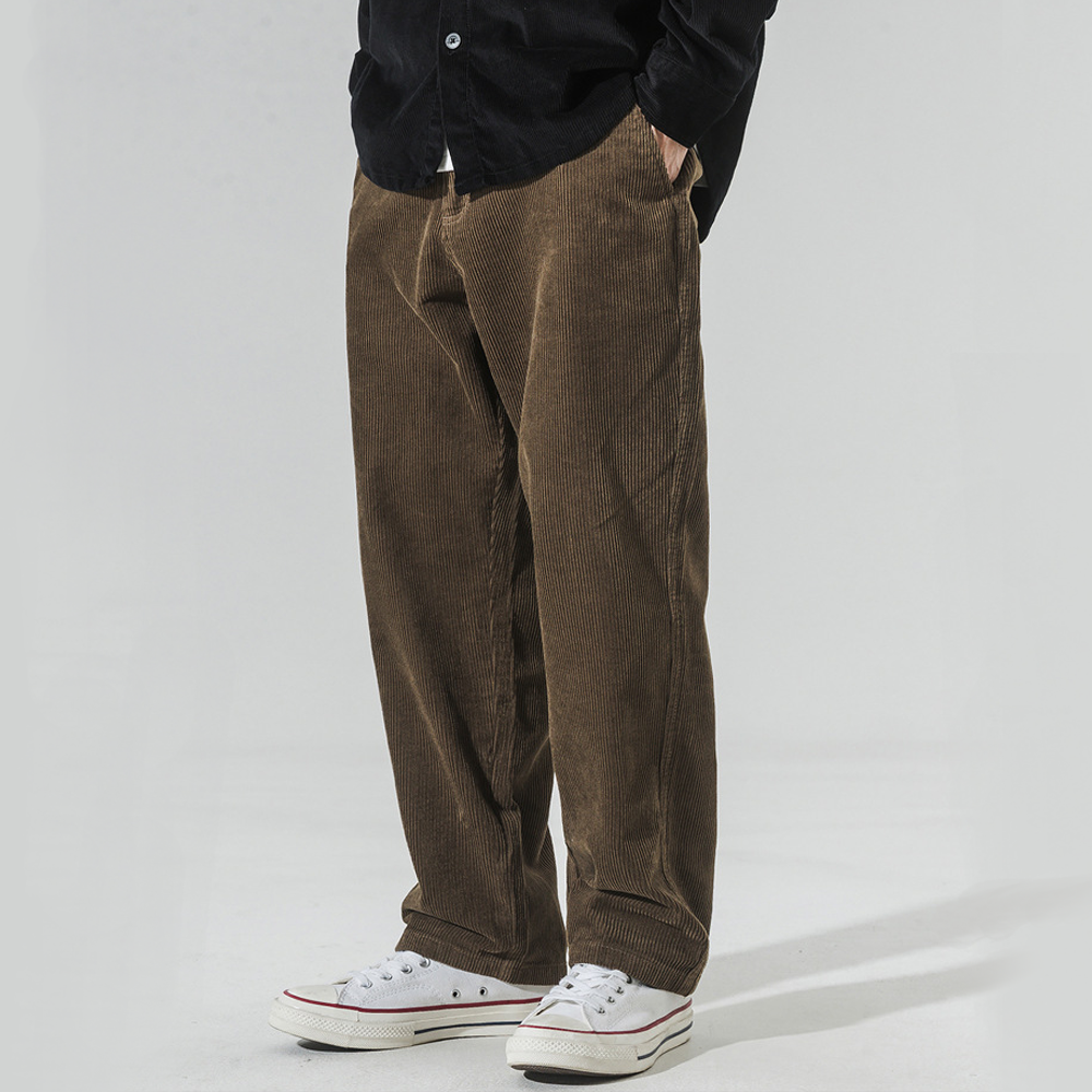 Retro Loose Straight Corduroy Sweatpants