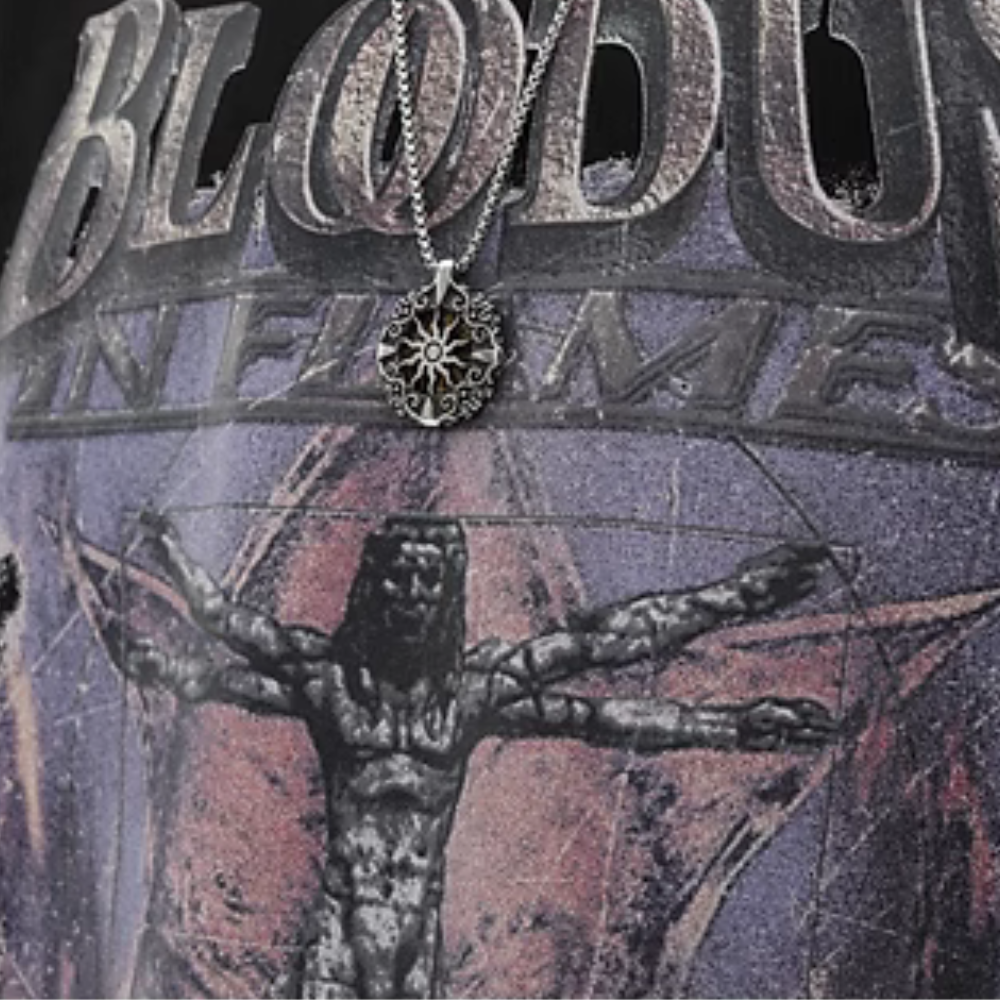 Dark Bloodthirsty Alphabet Print T-Shirt