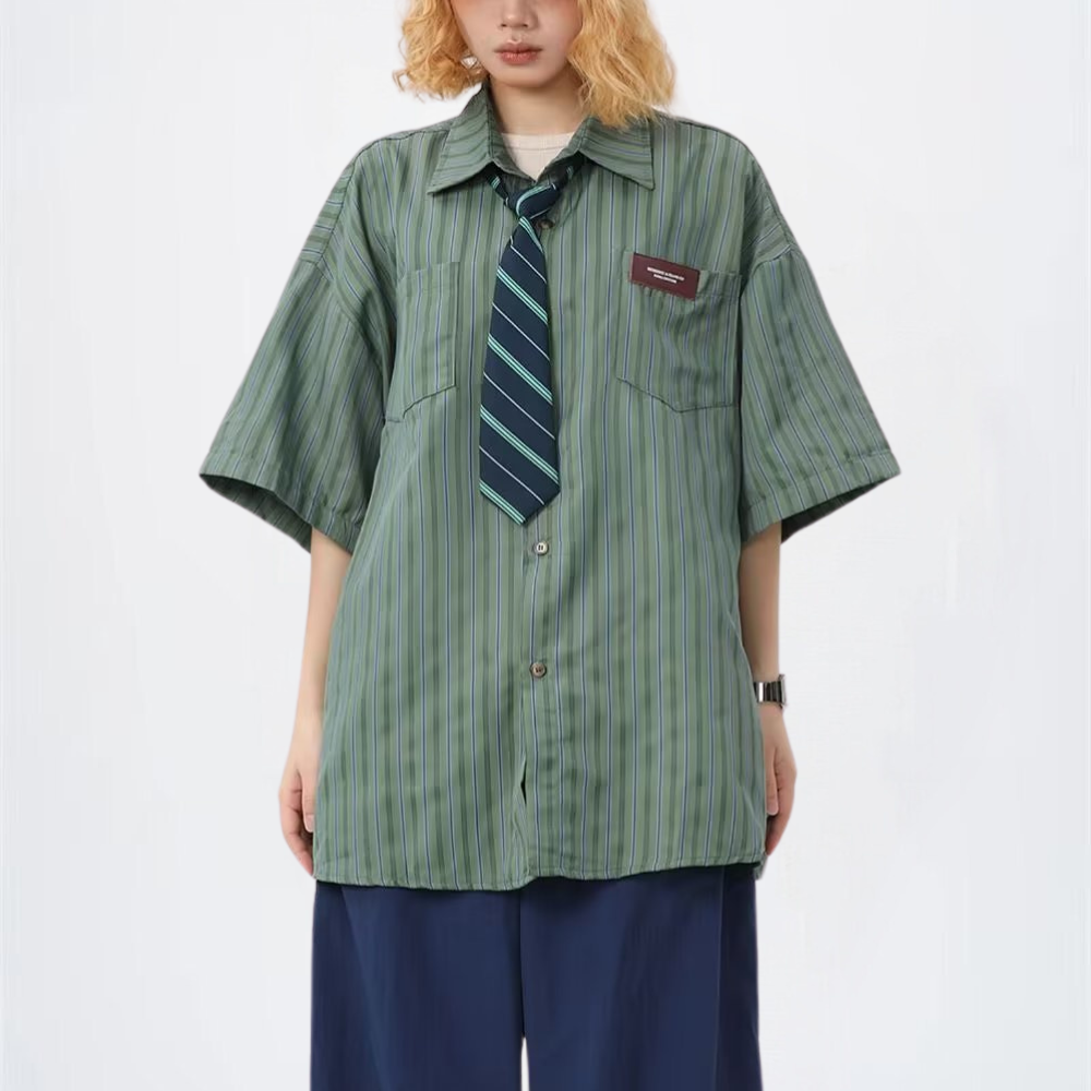 Japanese Retro Striped Shirt