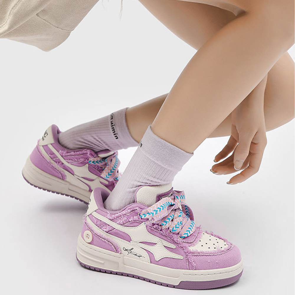 Cyber Envoy | High Street Purple Raw Edge Sneaker