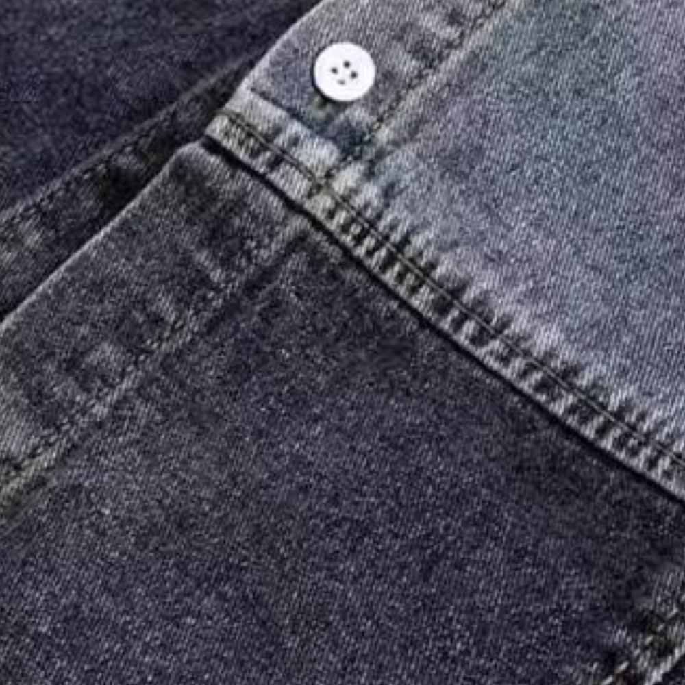 Vintage Panel Denim Short Sleeve Shirt
