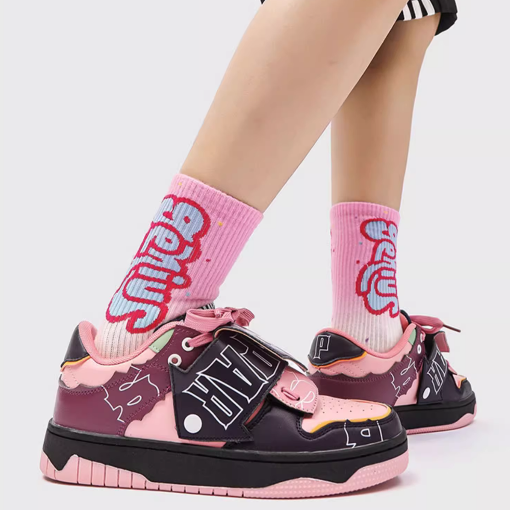 High Street Velcro Letter Contrast Shoes