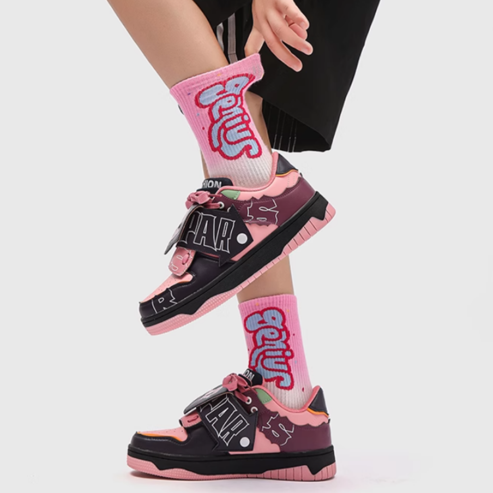 High Street Velcro Letter Contrast Shoes