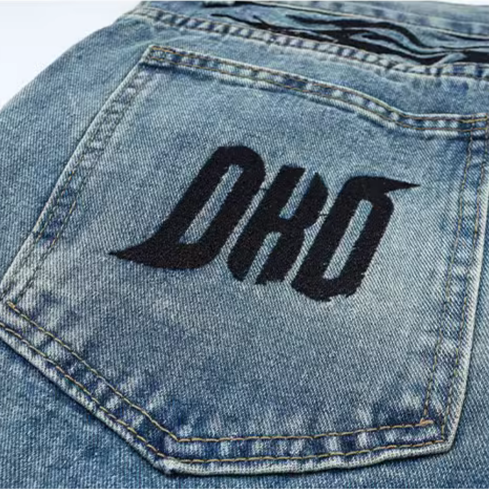 Street Washed Embroidered Jeans