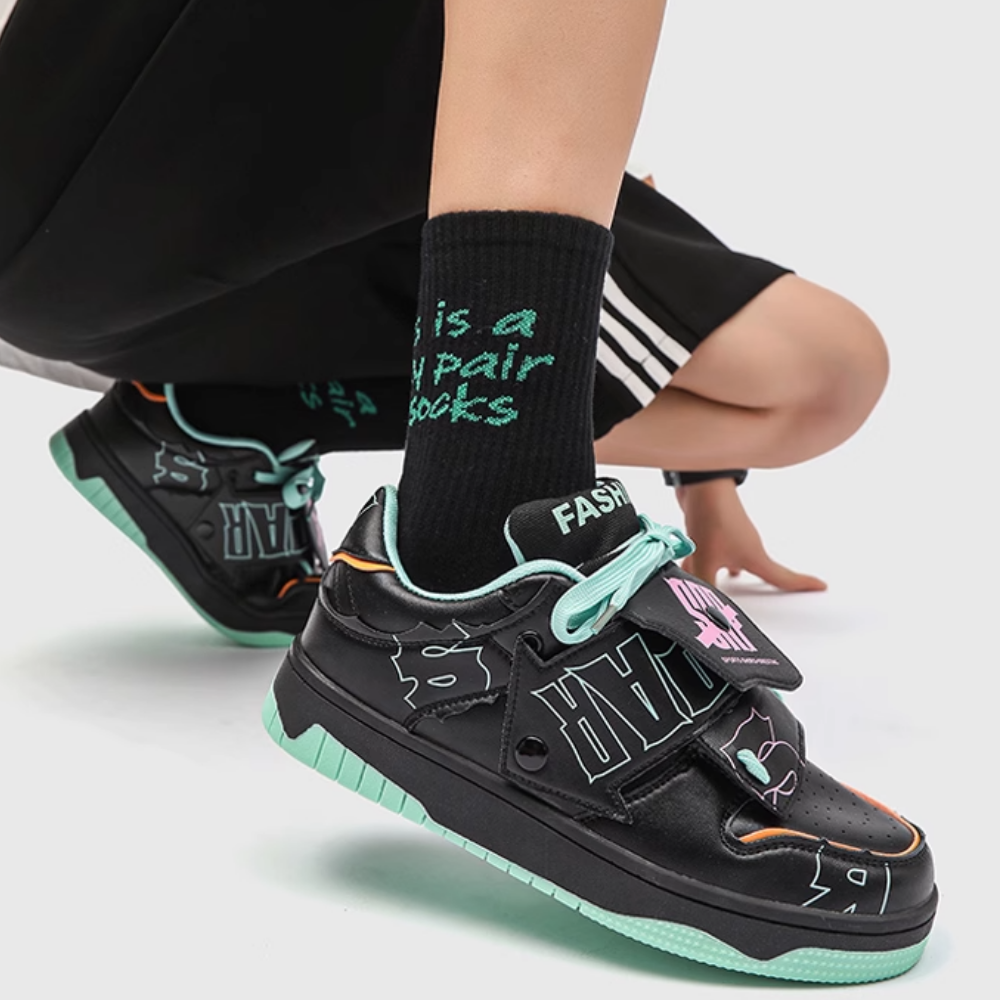 High Street Velcro Letter Contrast Shoes
