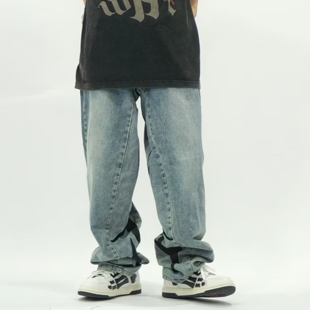 Street Washed Embroidered Jeans