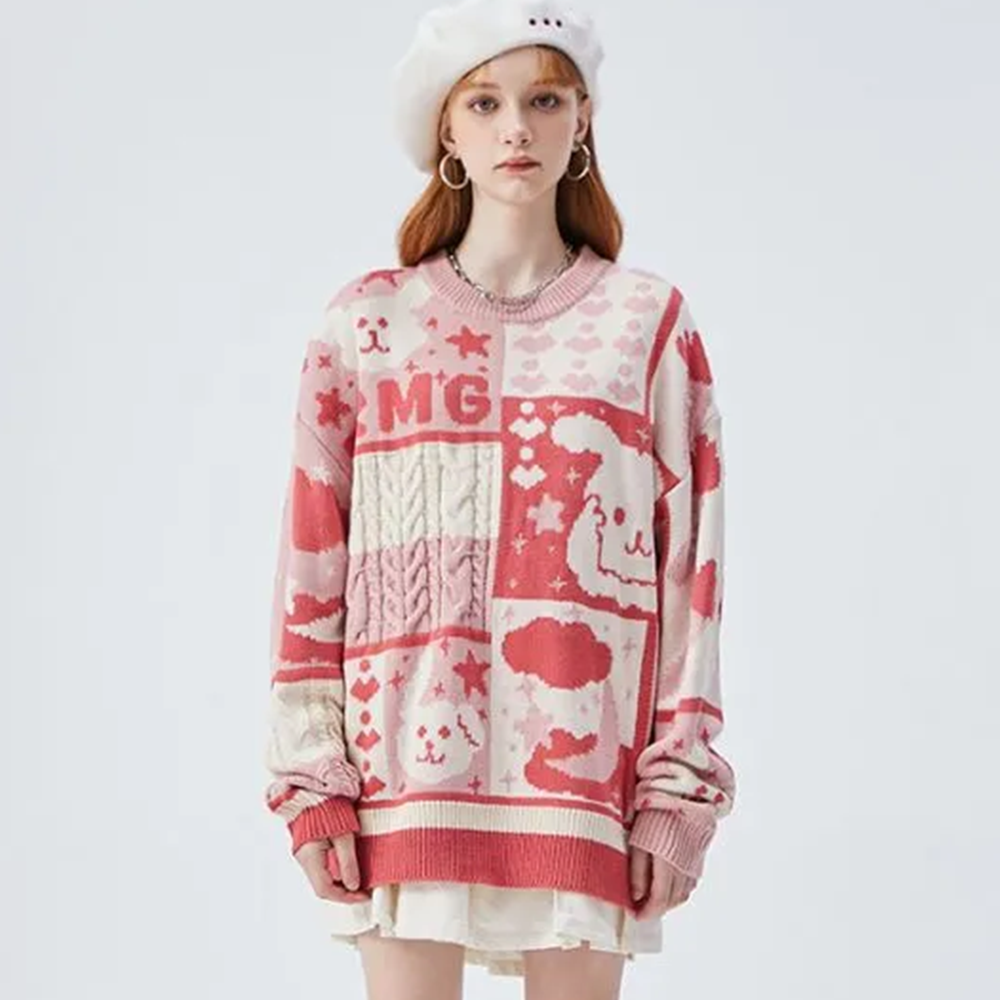 Cute Rabbit Stitching Sweater