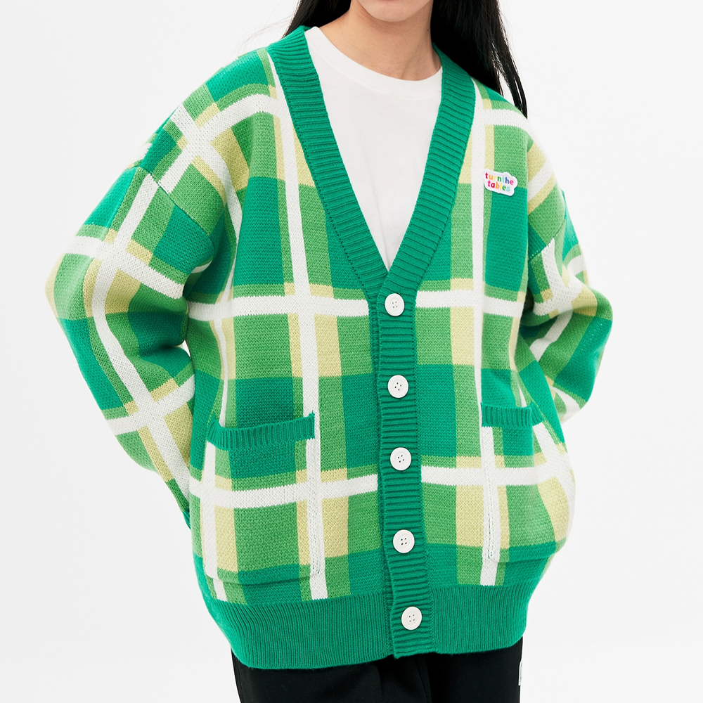 Sun Doll Plaid Cardigan Sweater