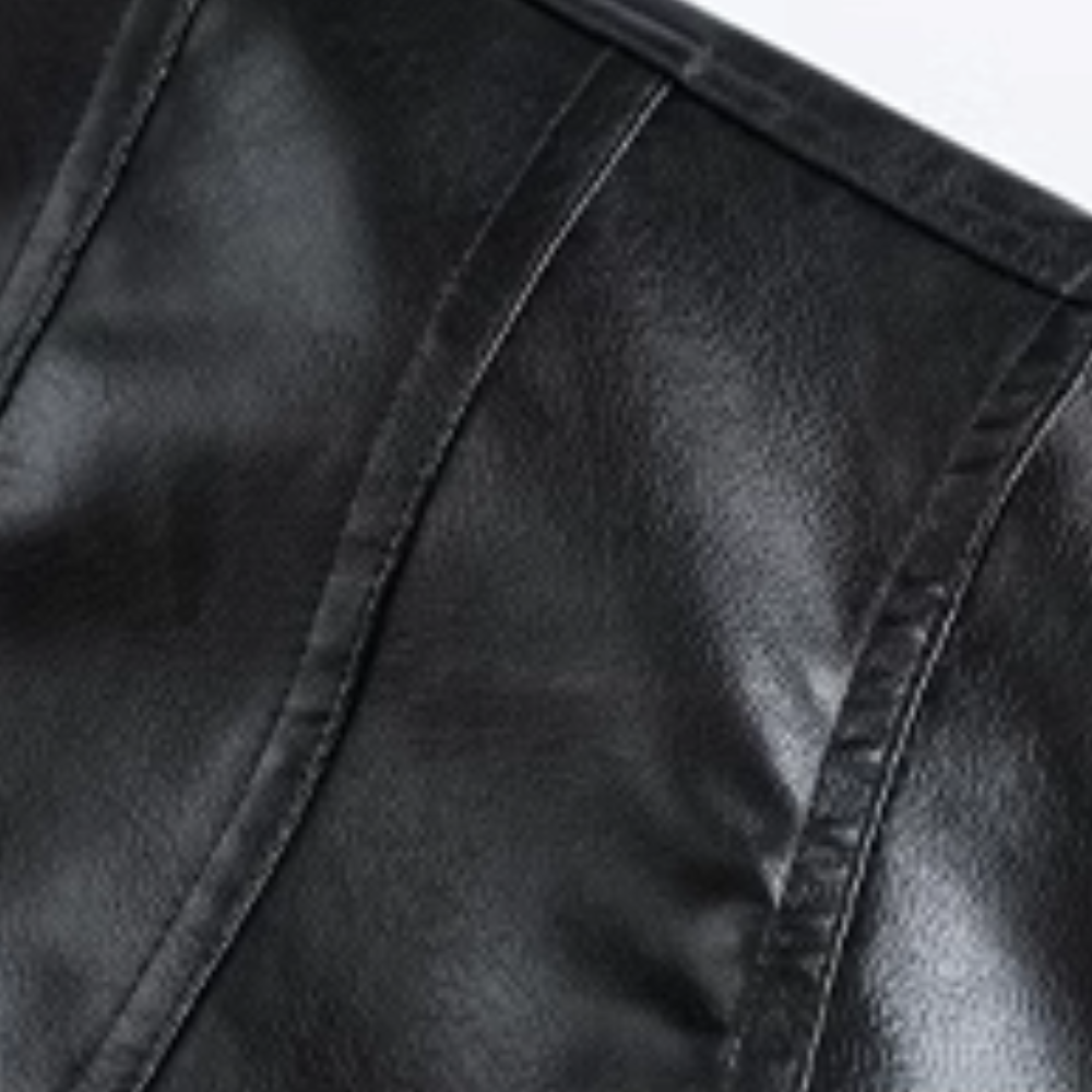 Street Black Lapel Biker Jacket