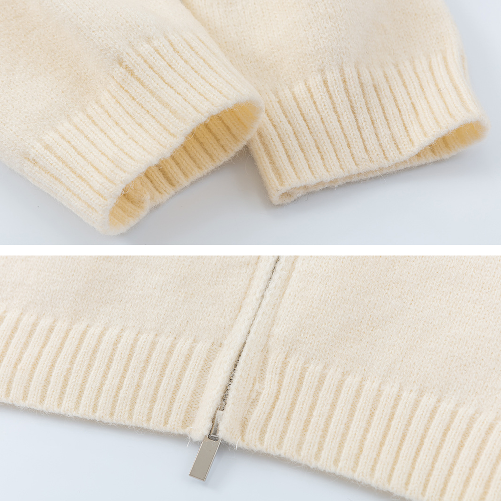 Cyber Envoy | Solid Color Star Zipper  Pullover Sweater