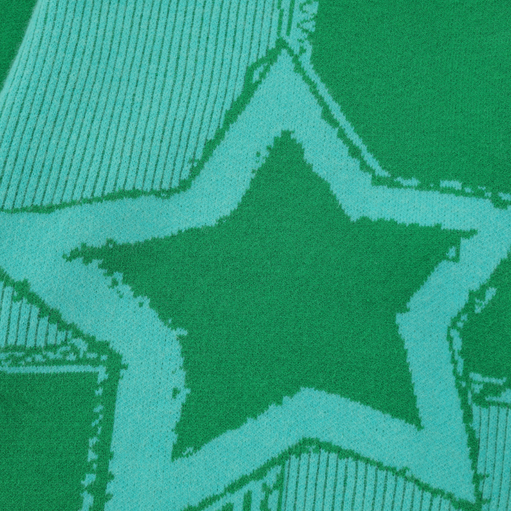Retro Star Knit Patchwork Sweater