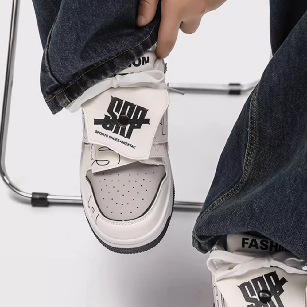 High Street Velcro Letter Contrast Shoes