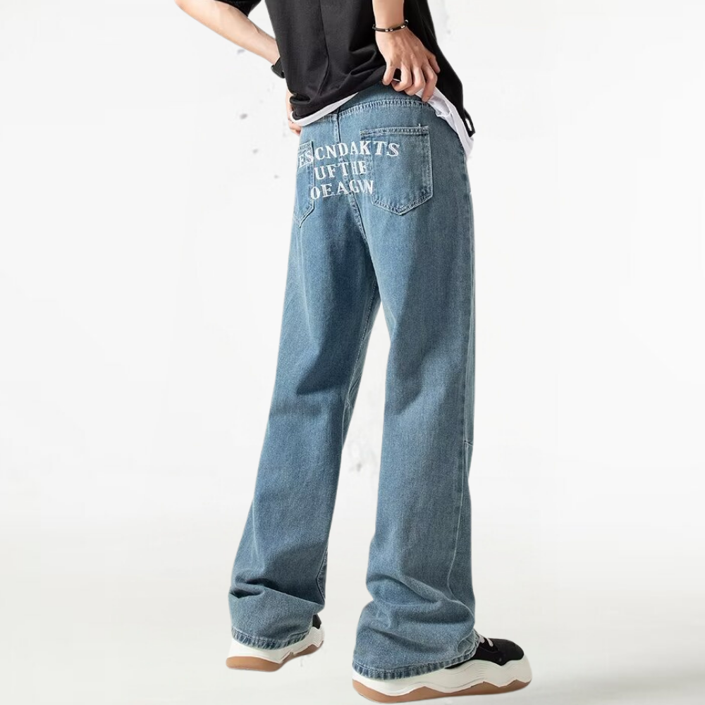 BAGGOUT Street Letters Dragon Embroidered Jeans