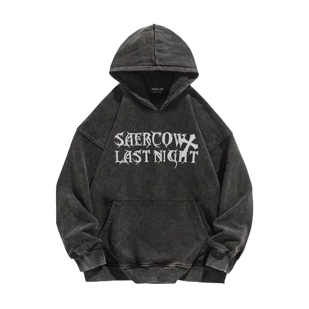 Casual Wings Cross Washed Hoodie