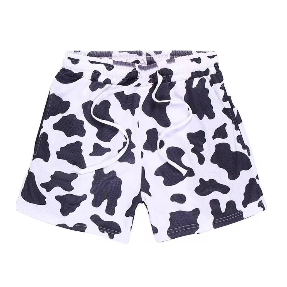 Casual Cow Leopard Drawstring Shorts