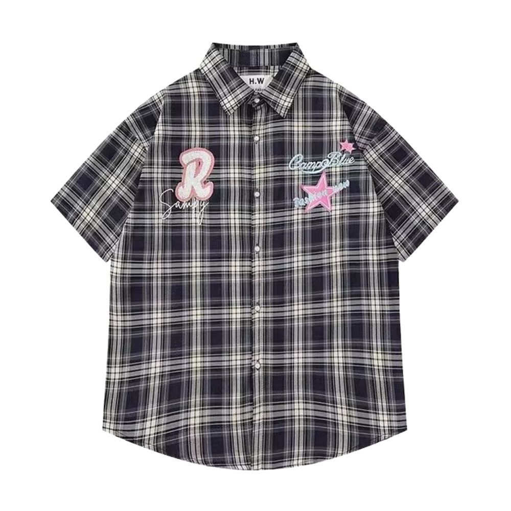 Literary R Letter Striped Shirt