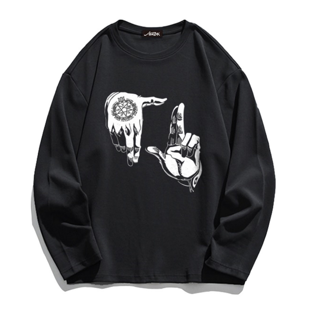 Hip Hop Gesture Long Sleeve Shirt