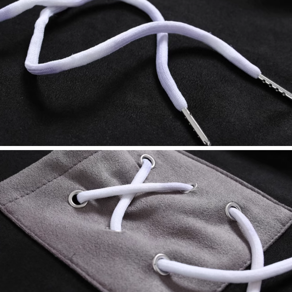 Pocket Drawstring Paneled T-shirt