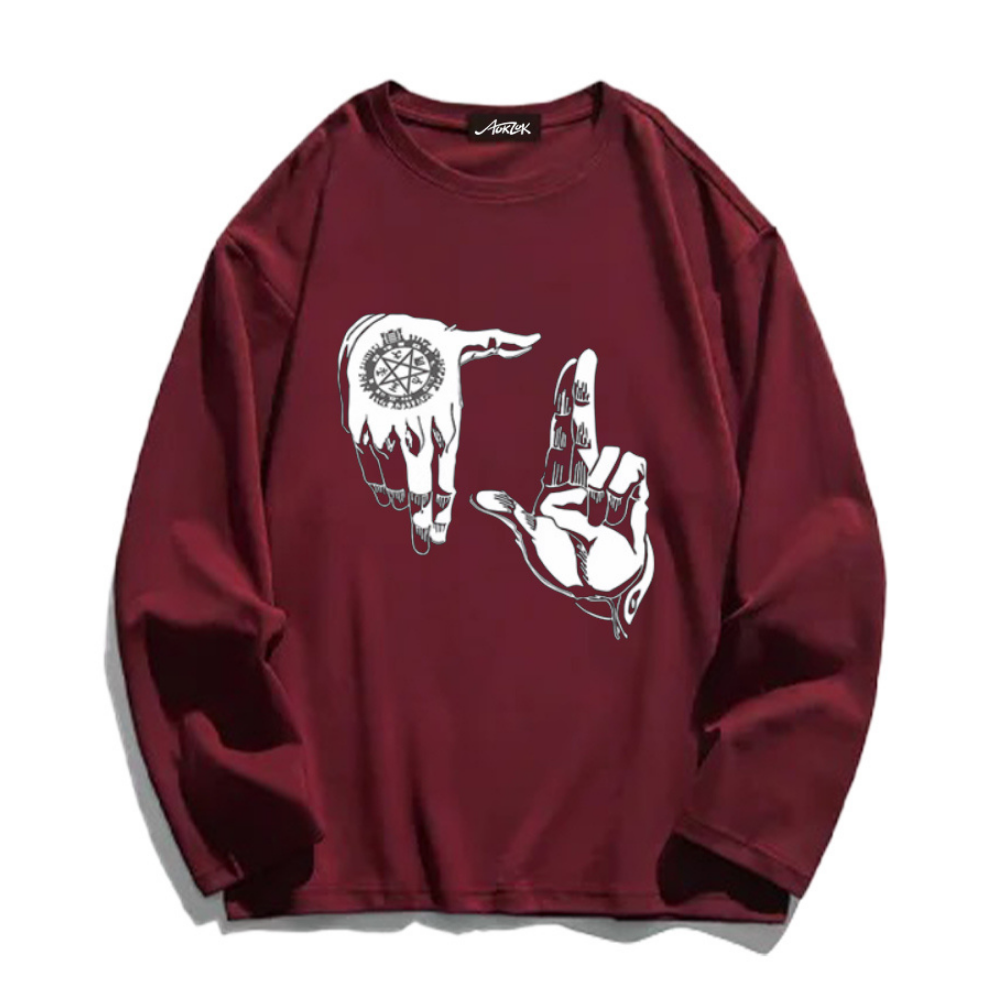 Hip Hop Gesture Long Sleeve Shirt