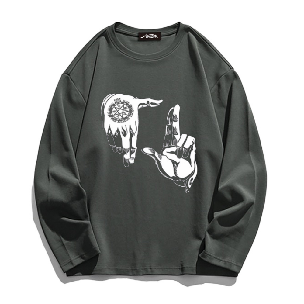 Hip Hop Gesture Long Sleeve Shirt