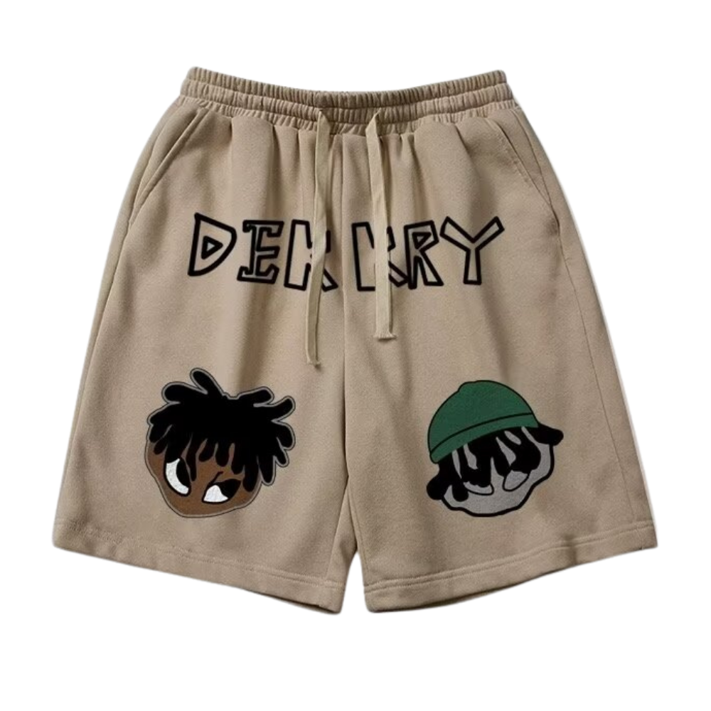 American Two Weird Kids Print Shorts