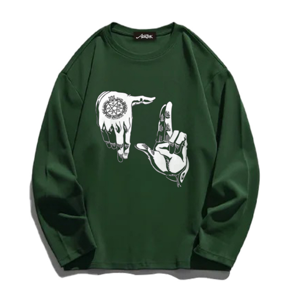 Hip Hop Gesture Long Sleeve Shirt