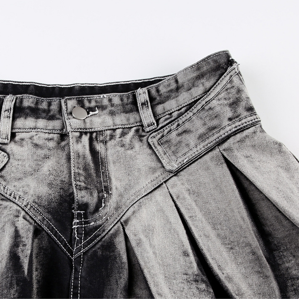 Women's Street Wash Tie Dye Denim Skirt
