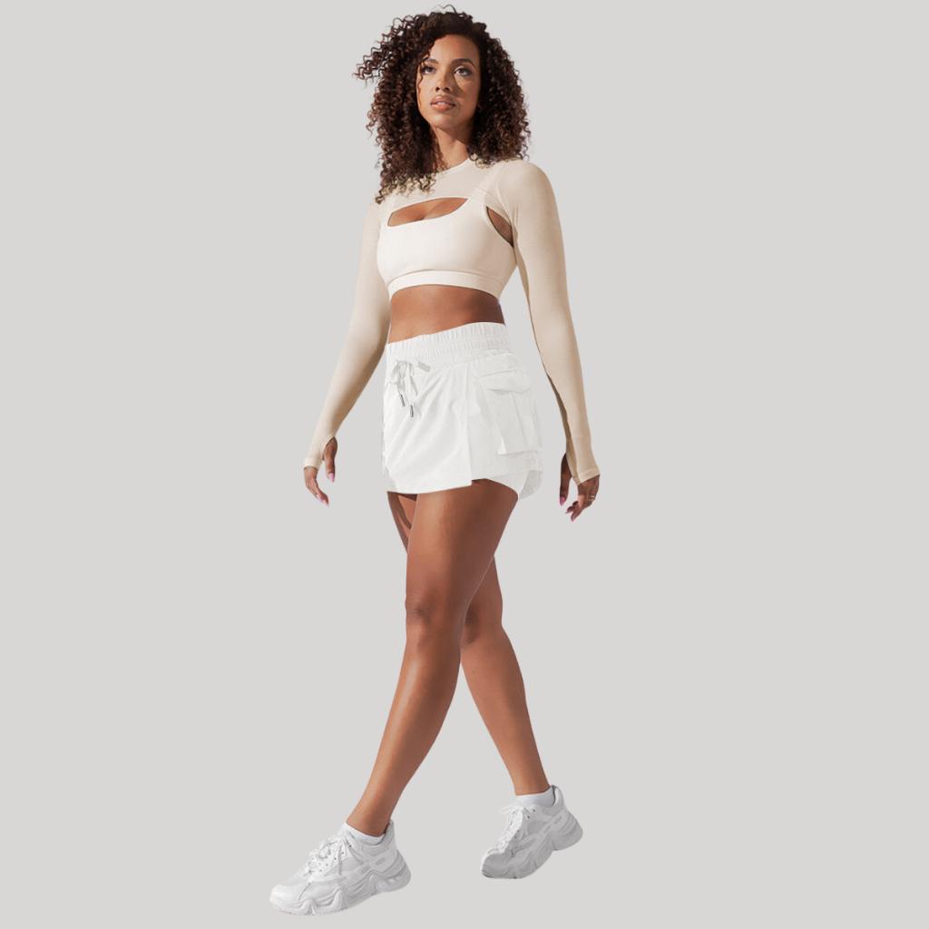 Women's Athletic High Waist Cargo Shorts