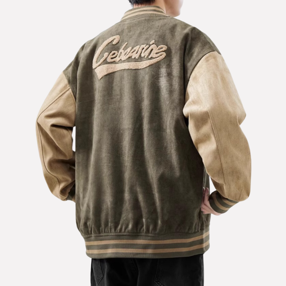 Embroidered Monogram Flocked Suede Jacket