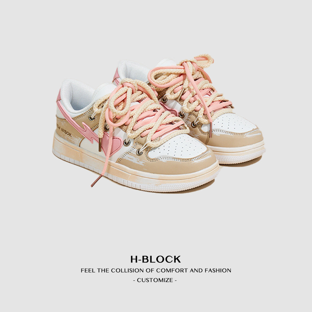 H-Block | Heart Graphic Chunky Couple Casual Sneakers