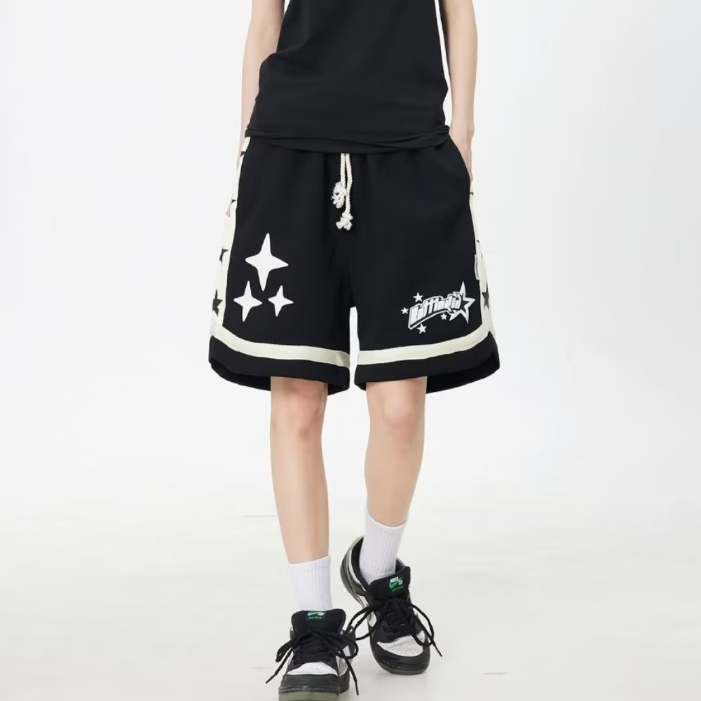 Urban Stars Graphic Basketball Cotton Shorts
