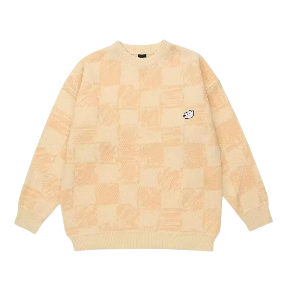Cute Doodle Checkerboard   Sweater