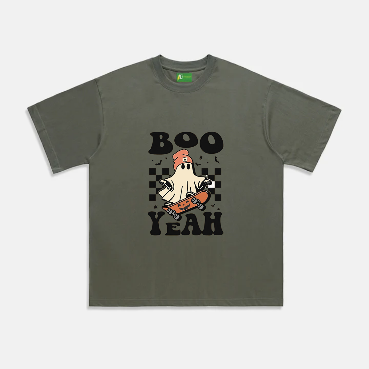 AG Halloween Skateboard Cute Ghost T-Shirt