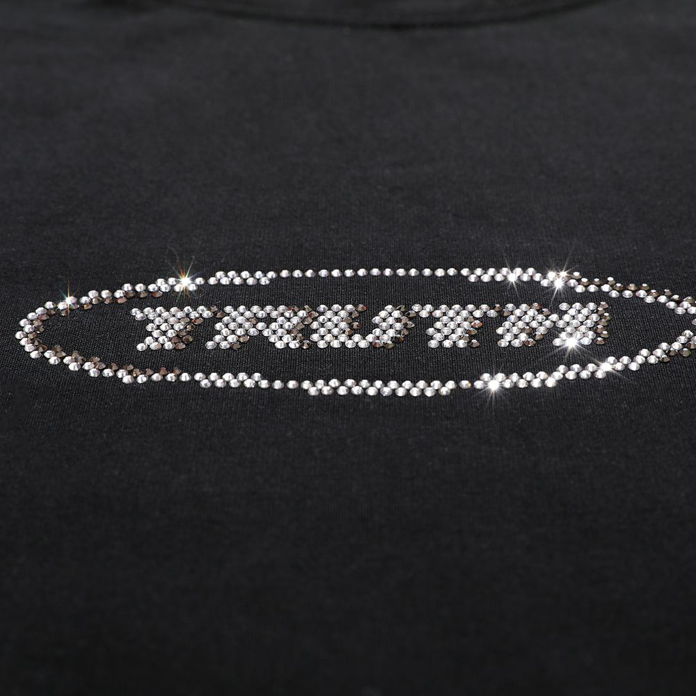 Half Turtleneck Rhinestone Sweatshirt