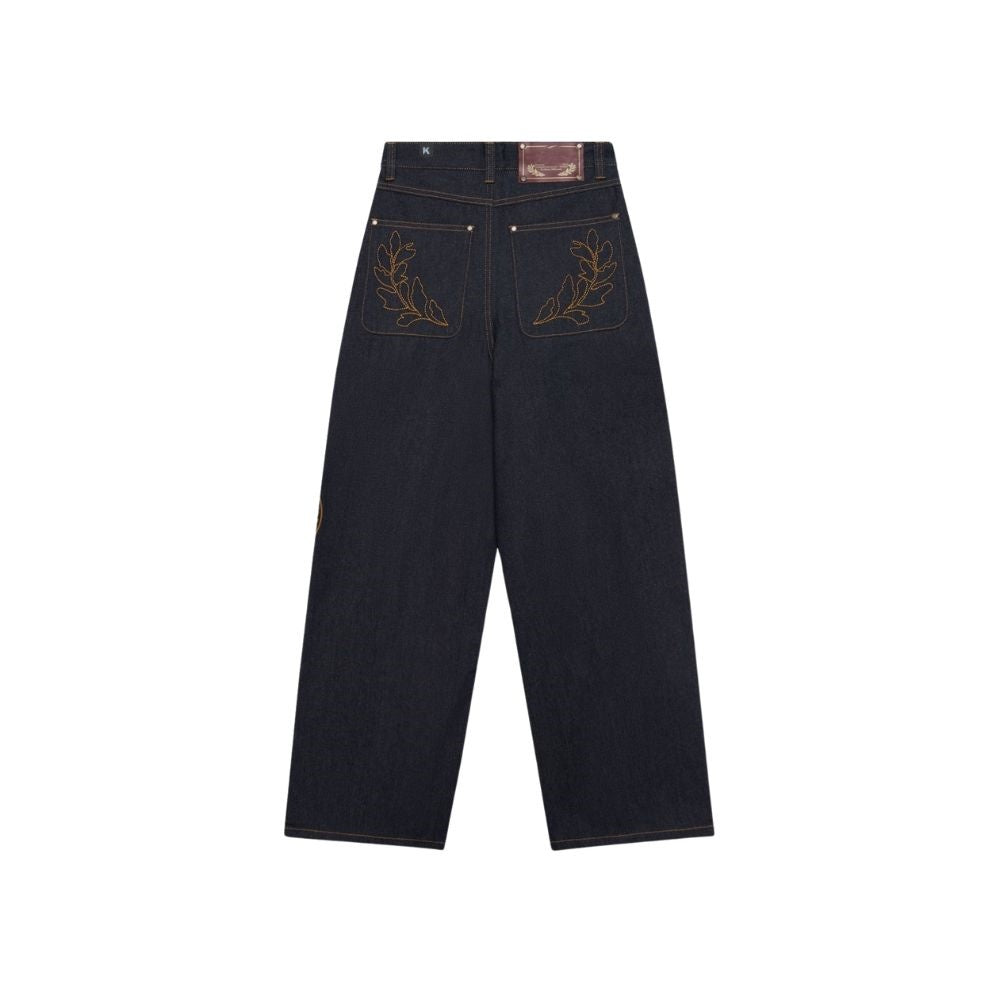 BAGGOUT Trendy Retro Washed Hip-Hop Pattern Jeans