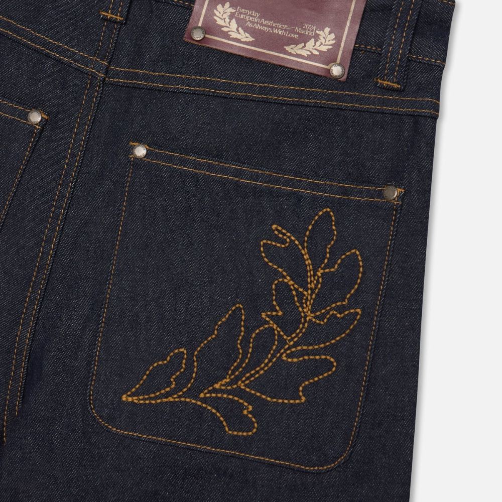 BAGGOUT Trendy Retro Washed Hip-Hop Pattern Jeans