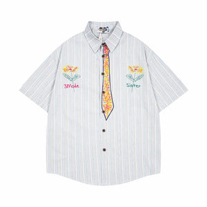 American Style Fun Design Tie Graffiti Shirt