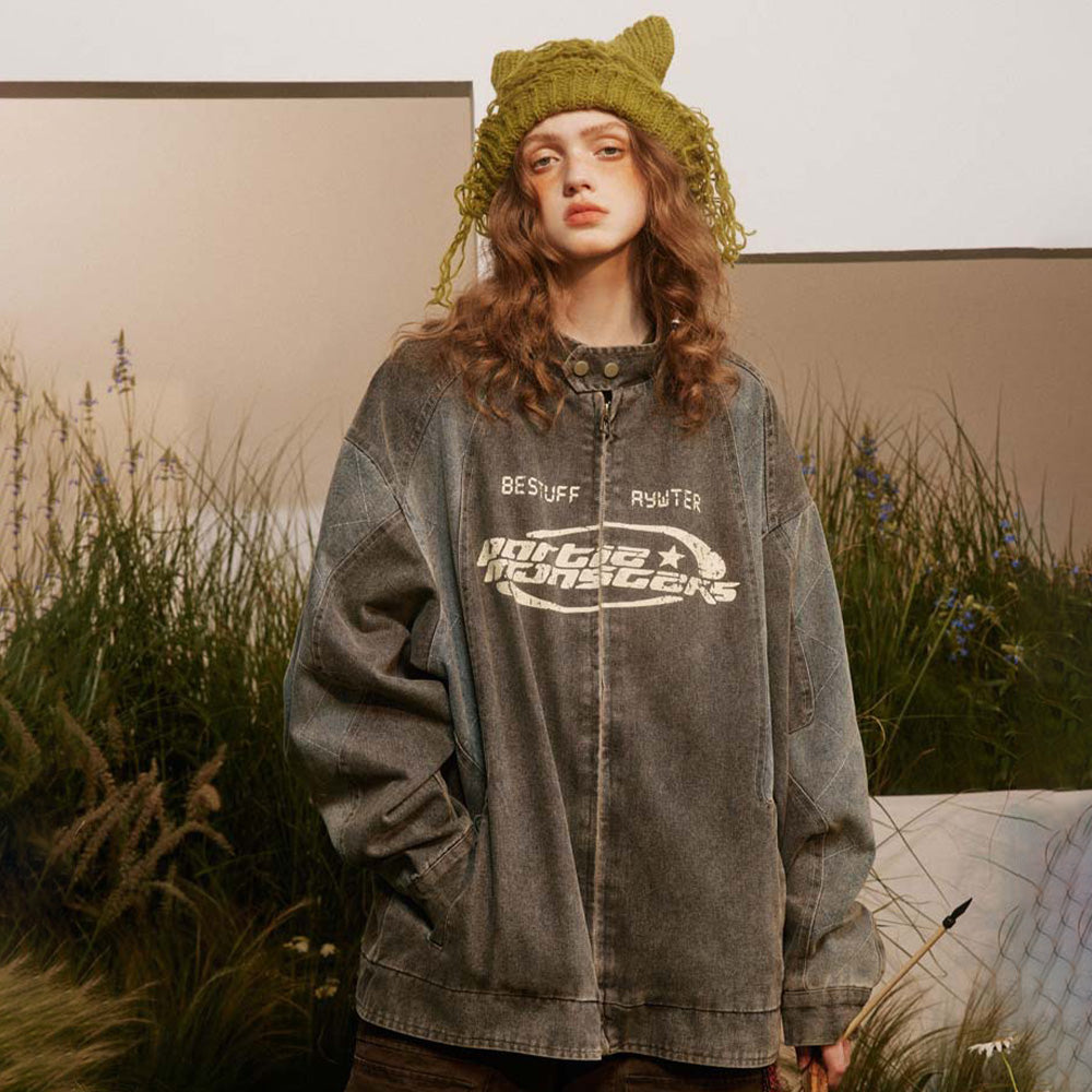 Motorcycle Patchwork Denim Jacket