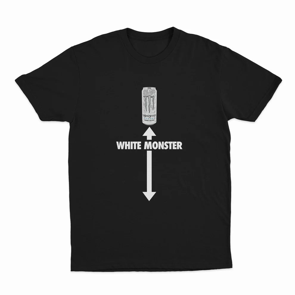 Unseen Echoes Built Different, Fueled by White Monster T-Shirt