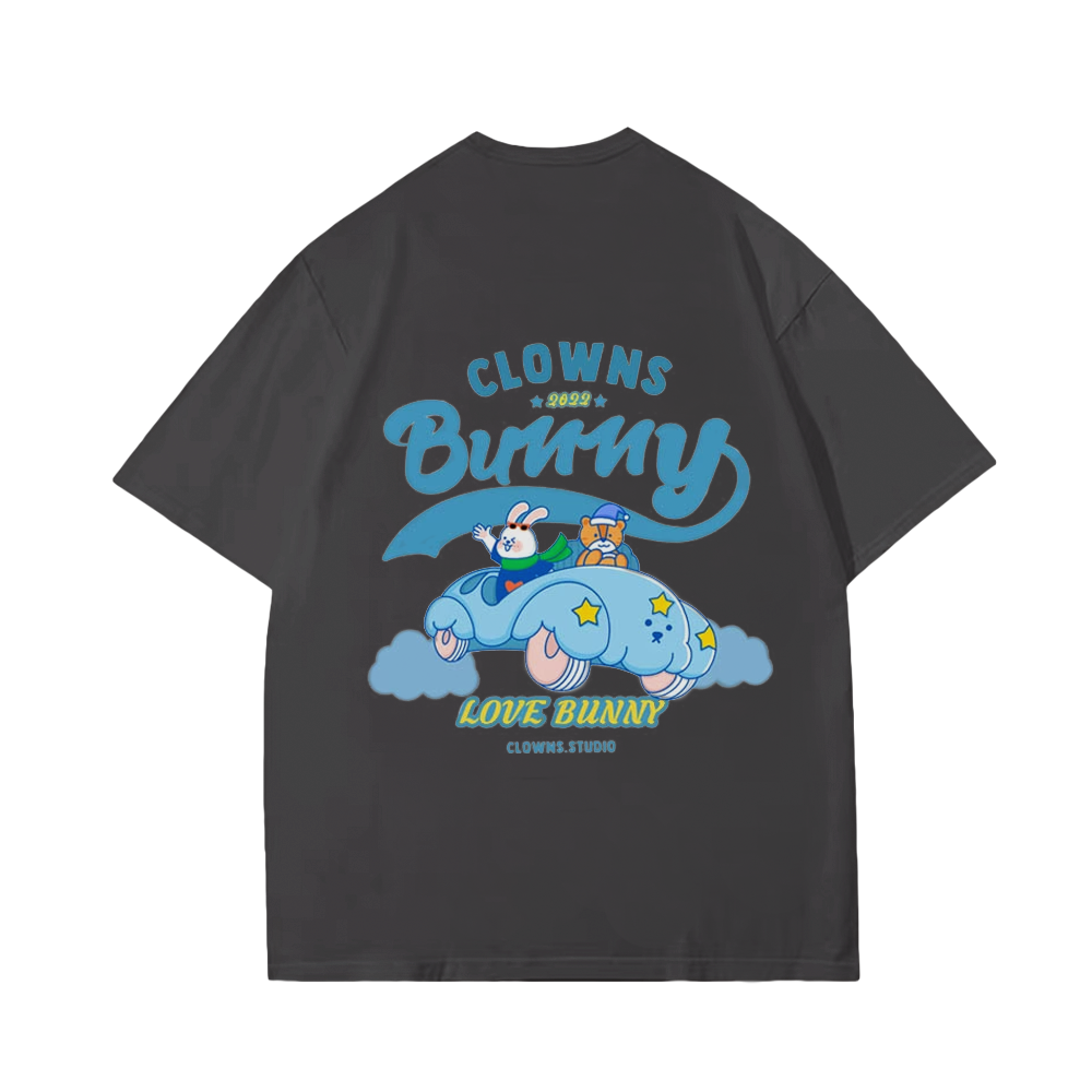 Cute Clown Bunny Cloud Car T-Shirt