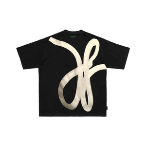Street Philanthropist Irregular Print Short Sleeve Crew Neck Stream Loose Tee