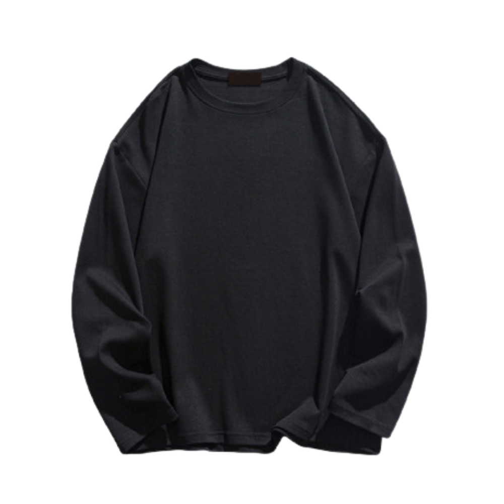 Solid Color Long Long Sleeve Shirt