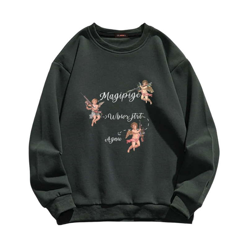Three little angels with weapons in their hands Sweashirt