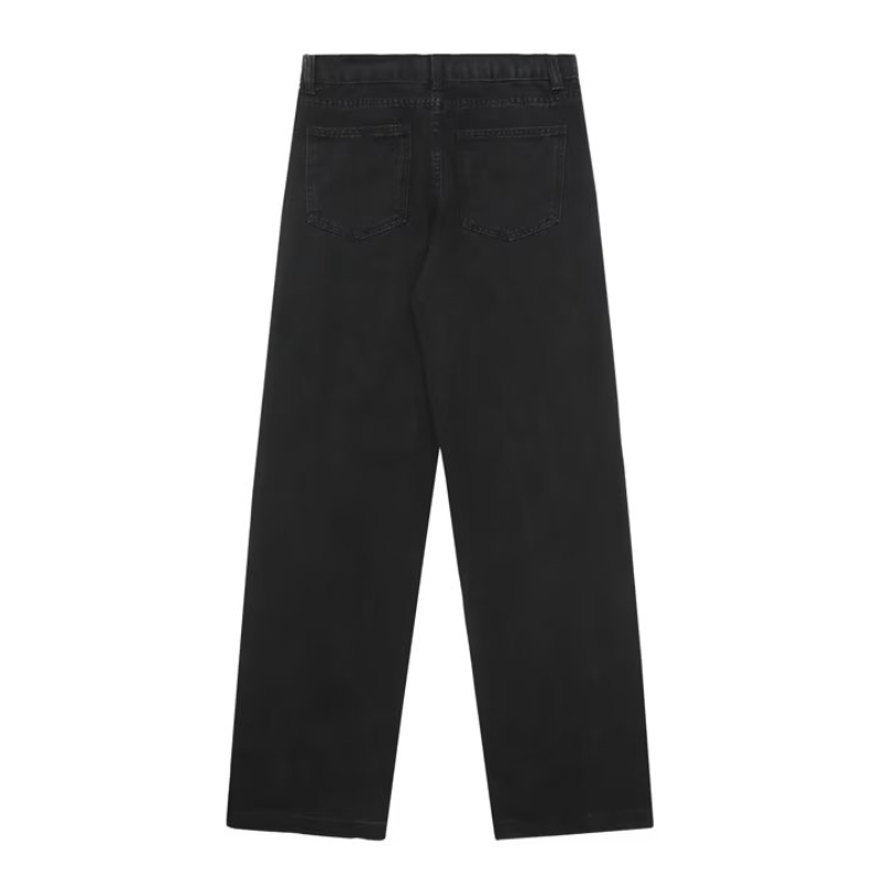 Solid Color Breasted Jeans
